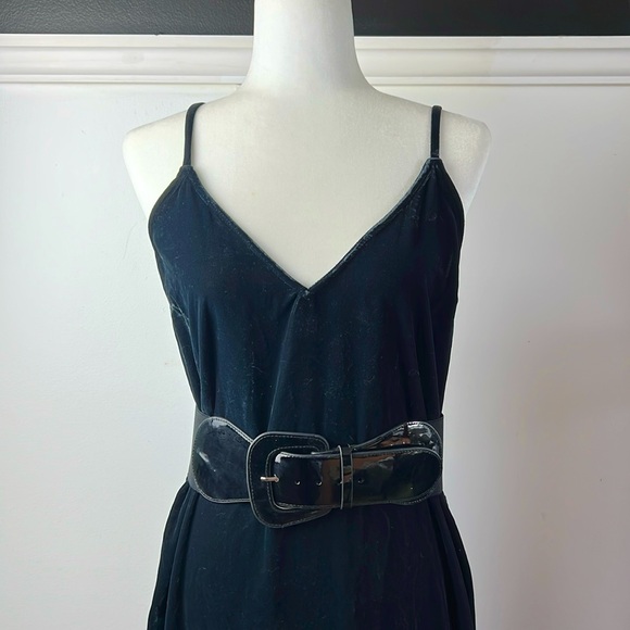 Old Navy Dresses & Skirts - Elegant Midnight Blue Nearly Black Long Velvety Slip Dress